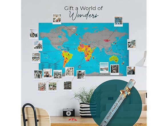 OMNIPRO Extra Large Scratch Off World Map Poster