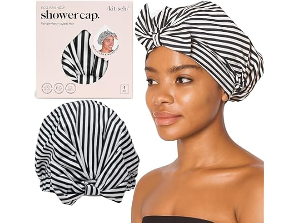 Kitsch Luxury Shower Caps for Women Reusable Waterproof