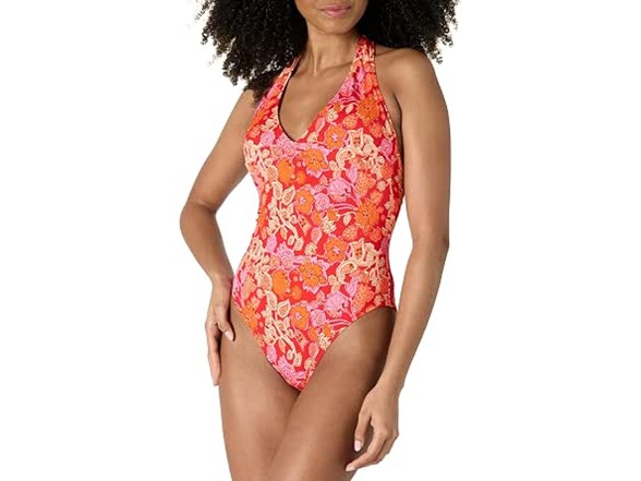 Bright Red Multi Folk Floral