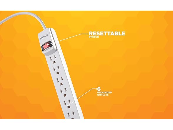 Woods 41345 Surge Protector with Overloa