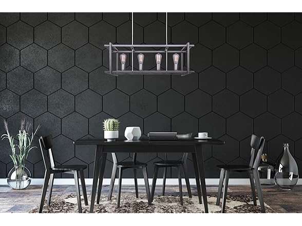 4 Light Chandelier Grey 33"W