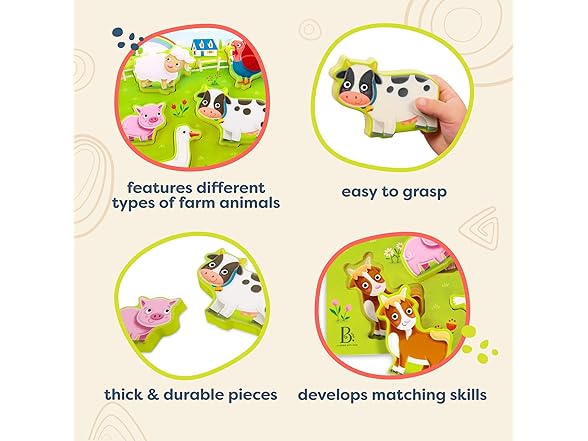 Farm Animals - Wooden Chunky Puzzle