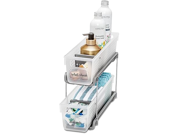 madesmart Mini 2 Tier Organizer, Pack of 4, Frost