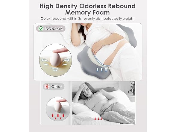 DONAMA Memory Foam Pregnancy Pillow