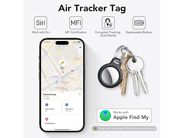 (Pack of 4) QCOQ Air Tracker Tags