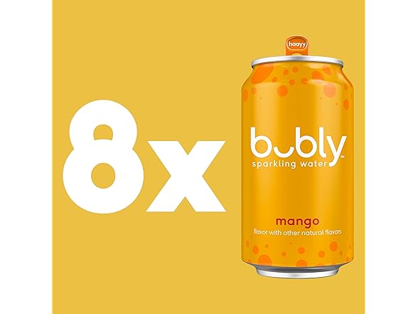 8PK bubly Sparkling Water, Mango, Zero Sugar