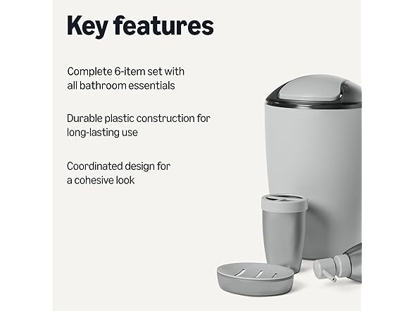 Amazon Basics 6-Piece Bathroom Accessory