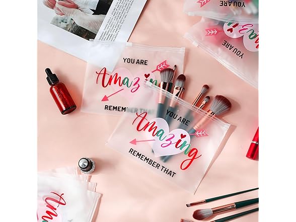 50 Pcs Inspirational Mini Makeup Bags