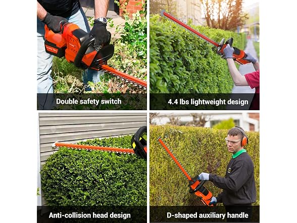 PAXCESS Upgraded Electric Cordless Hedge Trimmer - Gallery 6