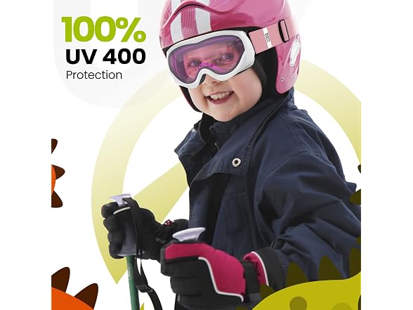 OutdoorMaster Kids Ski Goggles White-Pink