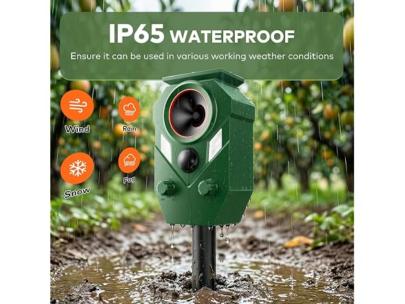 Solar Powered Ultrasonic Animal Repellent
