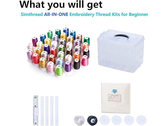 Simthread 63-Color Embroidery Thread Kit