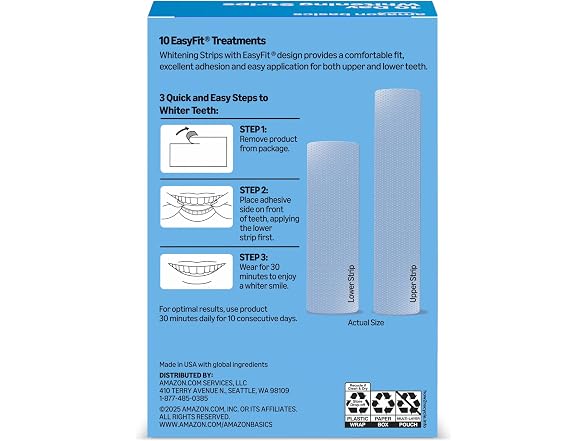 Amazon Basics Teeth Whitening Strips 10 Count
