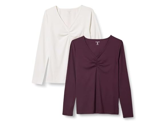 Amazon Essentials Women Large Slim Cinched T-Shirt
