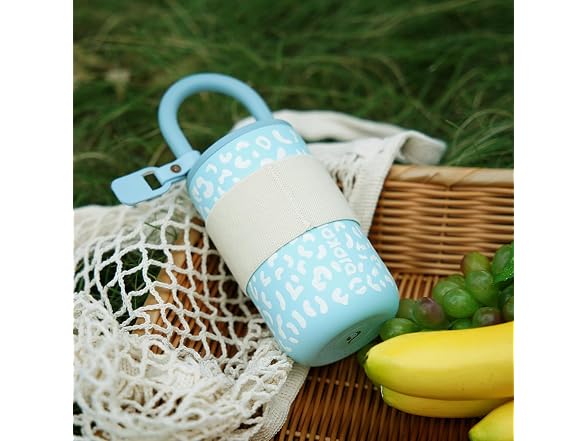 BJPKPK 13oz Insulated Tumbler Light Blue Leopard