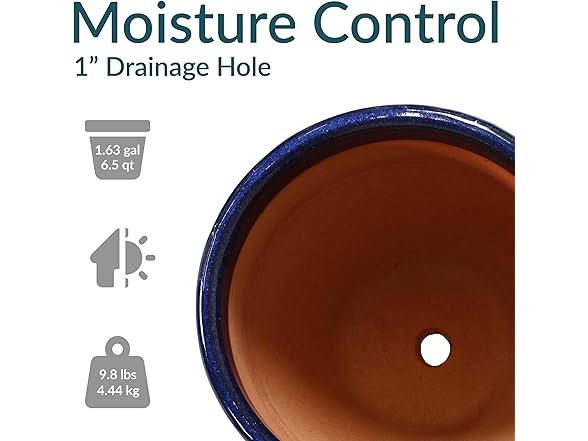 Sunnydaze Round Resort Ceramic Planter - Set of 2