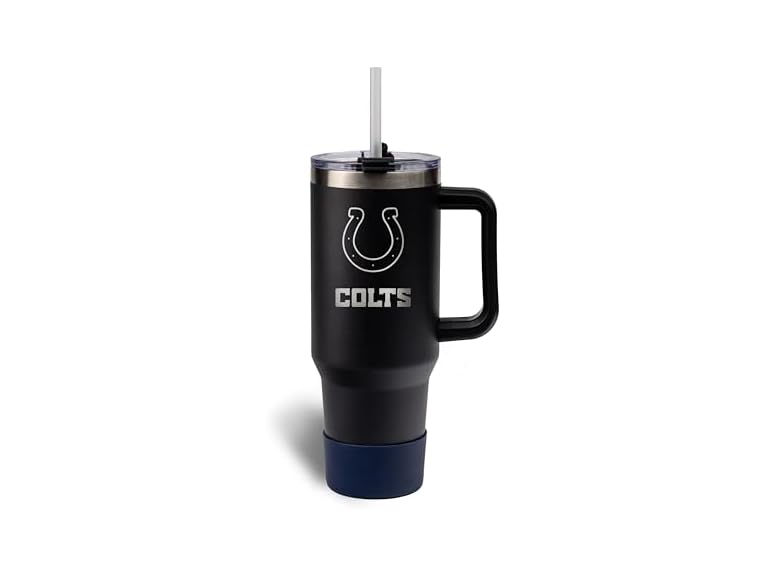 The Memory Company NFL 40oz Game Day Tumbler - Premium Stainless Steel Double-Wall Vacuum Insulated Travel Cup with Removable Silicone Base , Laser Engraved Team Logo, Hot & Cold Drinks