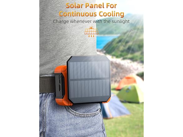 Koonie Waist Clip Fan with Solar Panel