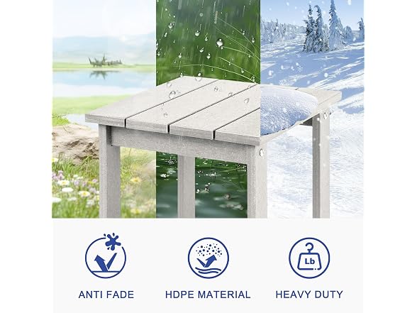 LZRS Square Patio Side Table Sand