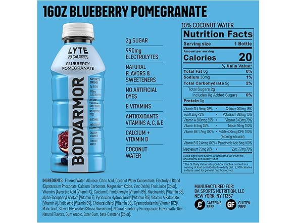 1CT BODYARMOR LYTE Sports Drink, Blueberry Pomegranate