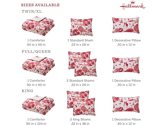 Hallmark Red Toile Twin Comforter Set