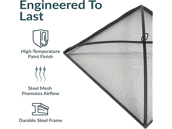 Sunnydaze 31" Heavy-Duty Steel Mesh Fire Pit Spark Screen Cover