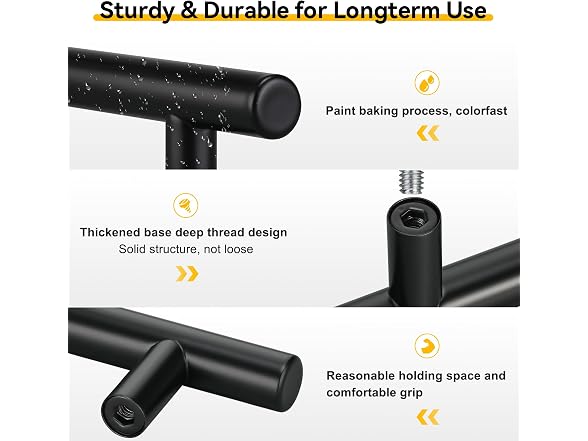 10 Pack 5" Matte Black Cabinet Pulls