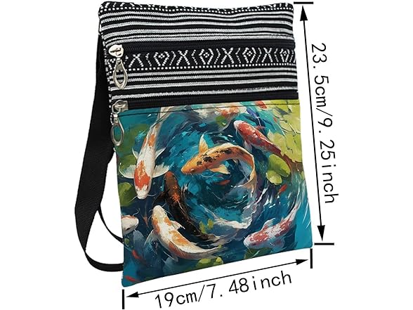 LiuenMgg Koi Fish Messenger Bag