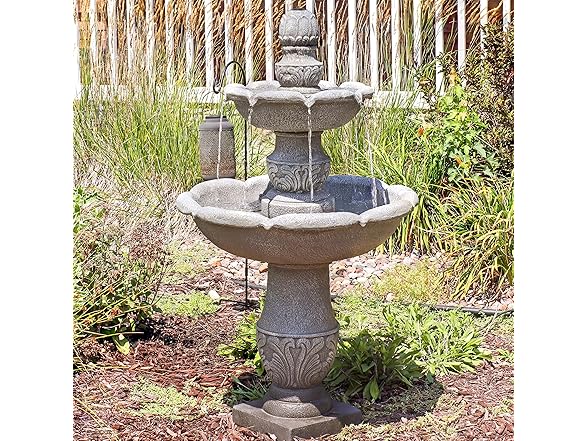 Sunnydaze 50" 2-Tier French Garden Outdoor Fountain