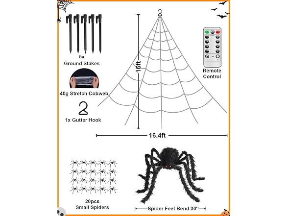ECOHDT Spider Webs Halloween Lights