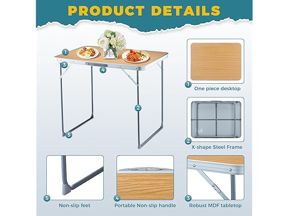 FUNDANGO Small Folding Table