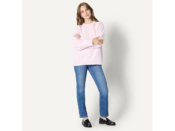 Women's Oversized Faux Mohair Crewneck Sweater