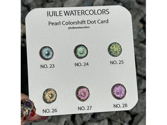IUILE Handmade Watercolor Pearl Dot Card