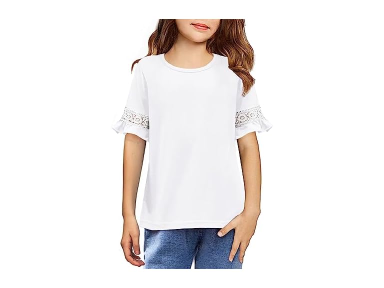 Arshiner Girls T-Shirt Kids Casual Tunic Lace Tops