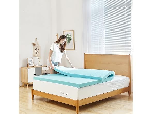 HOFISH 3" Twin Gel Infused Memory Foam Topper