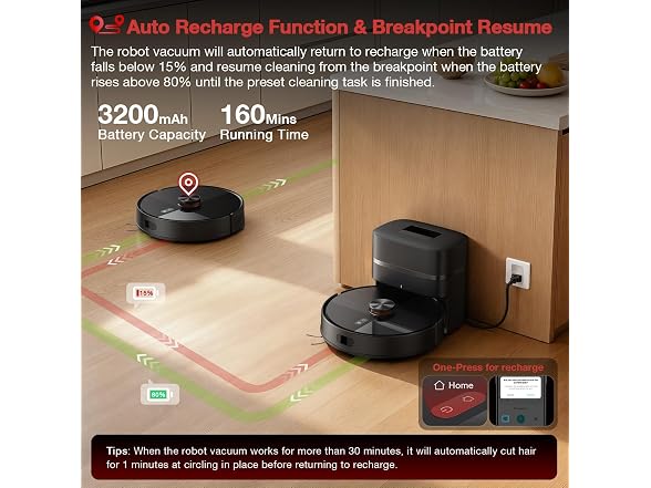 LVKANGDA Robot Vacuum and Mop Combo