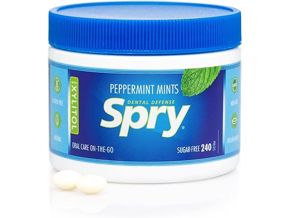 Spry Xylitol Peppermint Sugar Free Candy