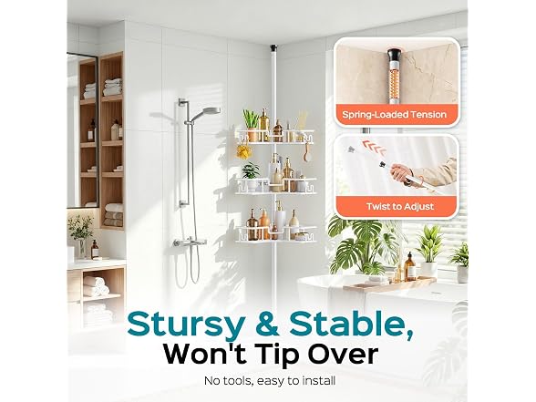 HAMITOR Corner Shower Organizer
