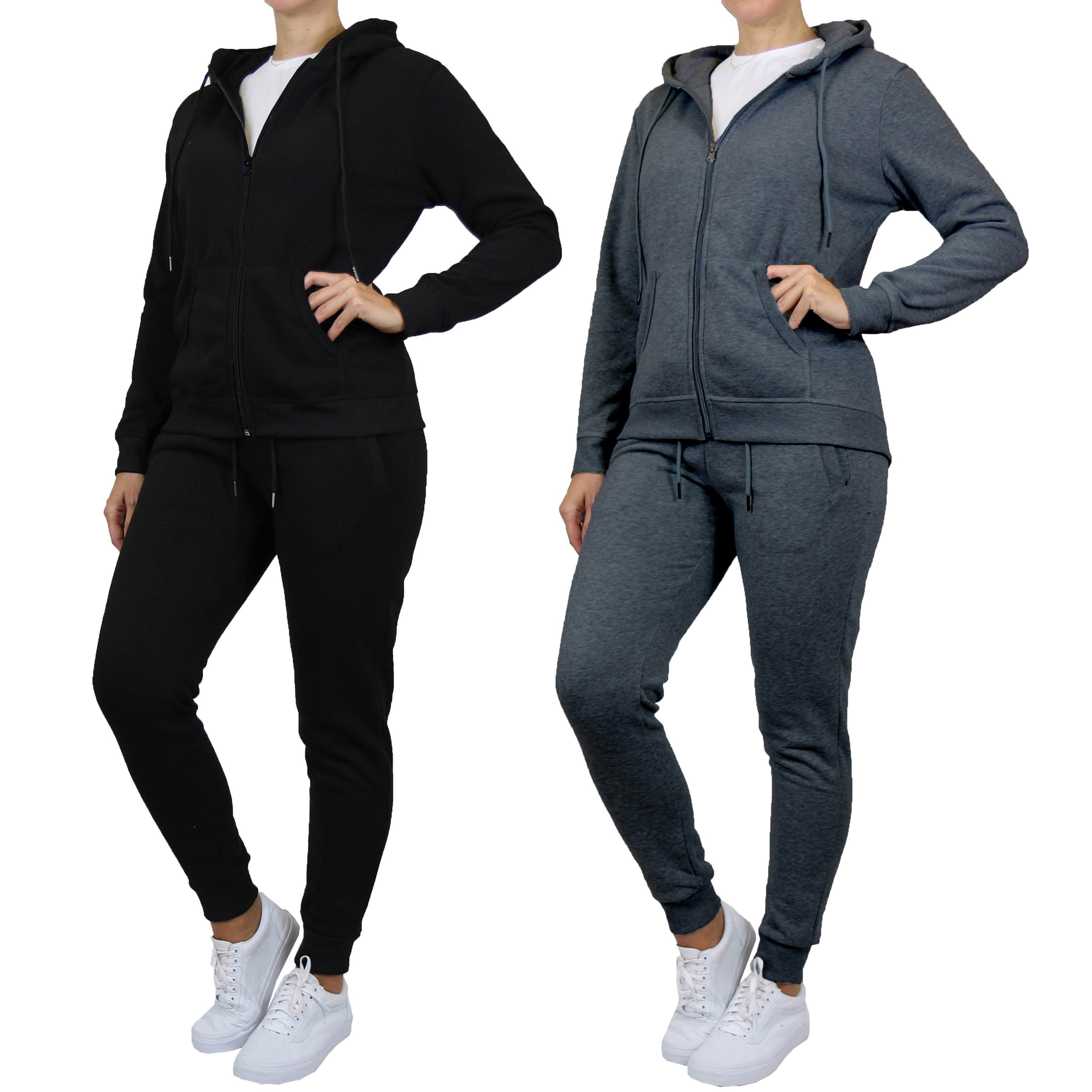 Womens Fleece-Lined Zip Hoodie & Jogger Set - Gallery 31
