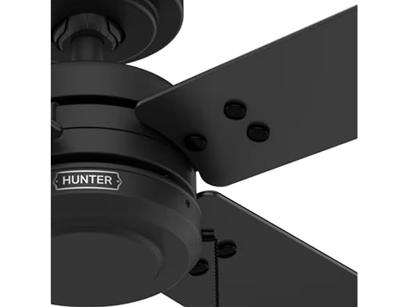 Hunter Ceiling Fan 52 inch Matte Black, Pull Chain