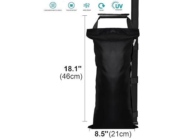 SANWAY 8 Pack (NO Sand) Sand Bags for Canopy Weights (Black)