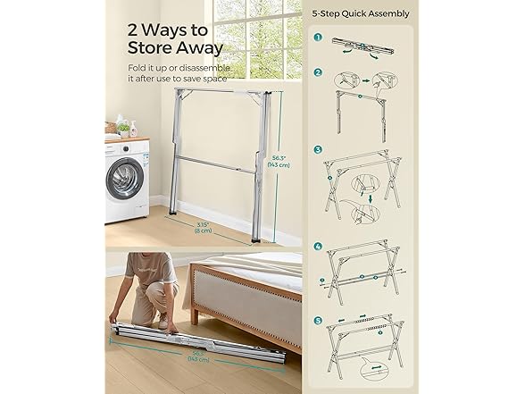 SONGMICS Heavy-Duty Clothes Drying Rack