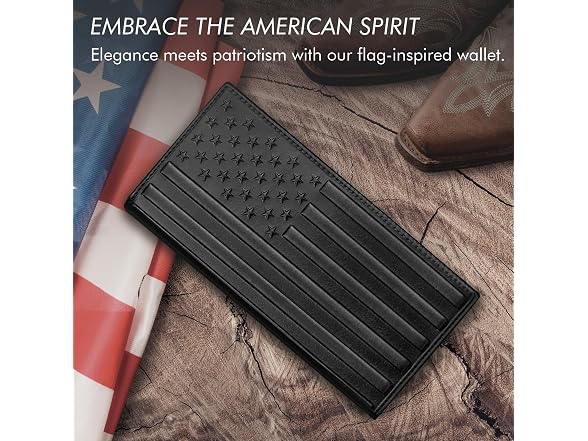 pefiam Long American Flag Wallet