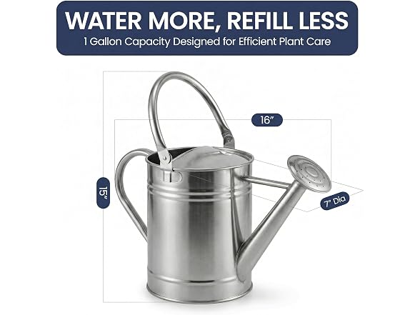 Gardenised 1-Gallon Steel Watering Can