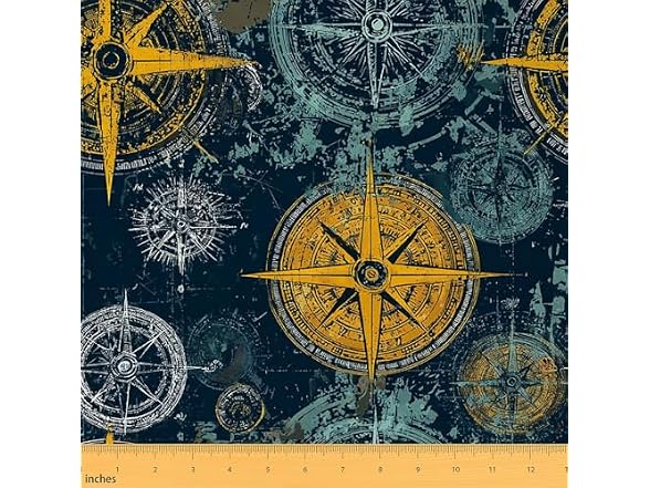 Castle Fairy Compass Print Fabric by The Yard