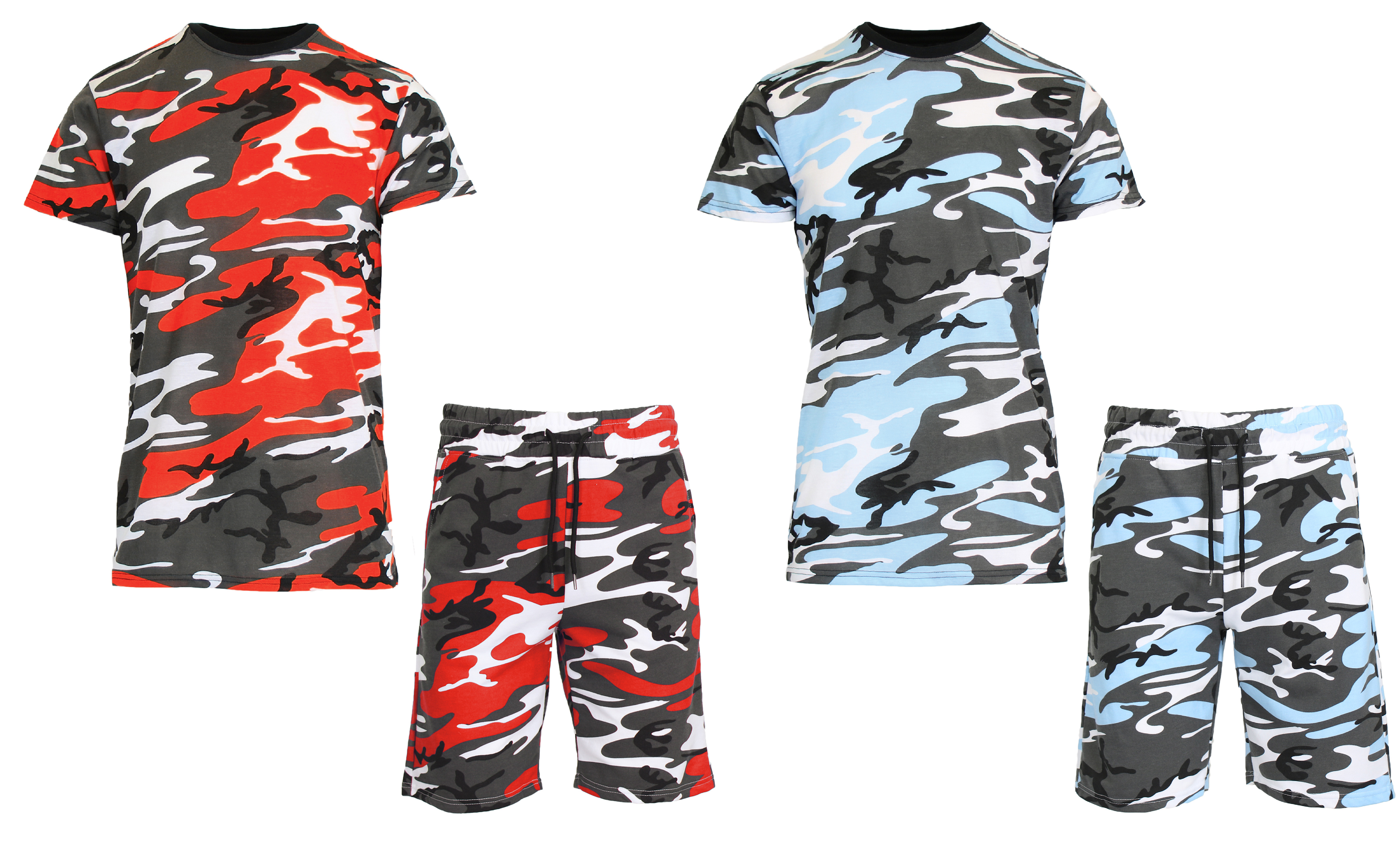 2-4Pc Womens S/S Camo Tee & Shorts Set - Gallery 30