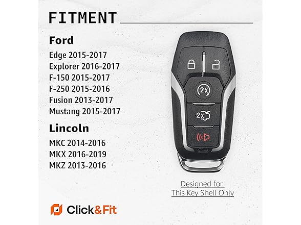 Click&Fit Ford Key Cover Black+Red 5btn