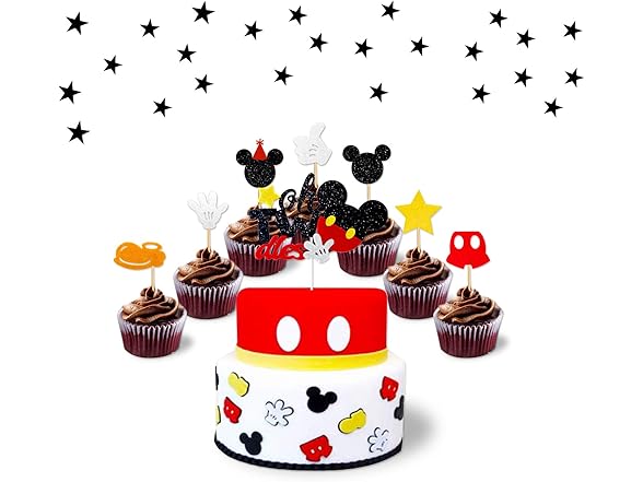 Set of 58 Mickey or Minnie Inspried Cake Toppers