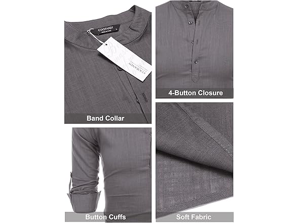 Men's Cotton Linen Henley T-Shirts