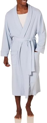 Amazon Essentials Men's Lightweight Waffle Bathrobe (Available in Big & Tall), Dusty Blue, Medium-Large